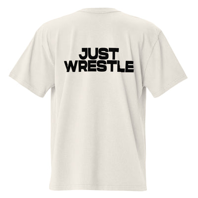 "JUST WRESTLE" OVERSIZED TEE - BONE
